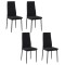 Set 4 scaune bucatarie/living, Tay, poliester, metal, negru, 41x50x97 cm