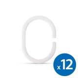 Perdea inel - plastic, oval - 12 bucati ambalaj