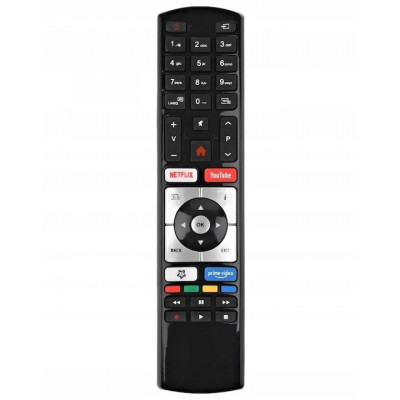Telecomanda universal RC4318P pentru TV Telefunken, Vestel, Finlux, Haier, Gogen, Navon, Haier, x-remote, Netflix, YouTube, Negru foto