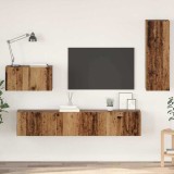 vidaXL Dulap pentru TV pe Perete 4 pcs Lemn vechi 200 x 30 x 30 cm