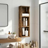 vidaXL Dulap de perete pentru baie Stejar Afumat 20 x 10 x 60,5 cm 889291