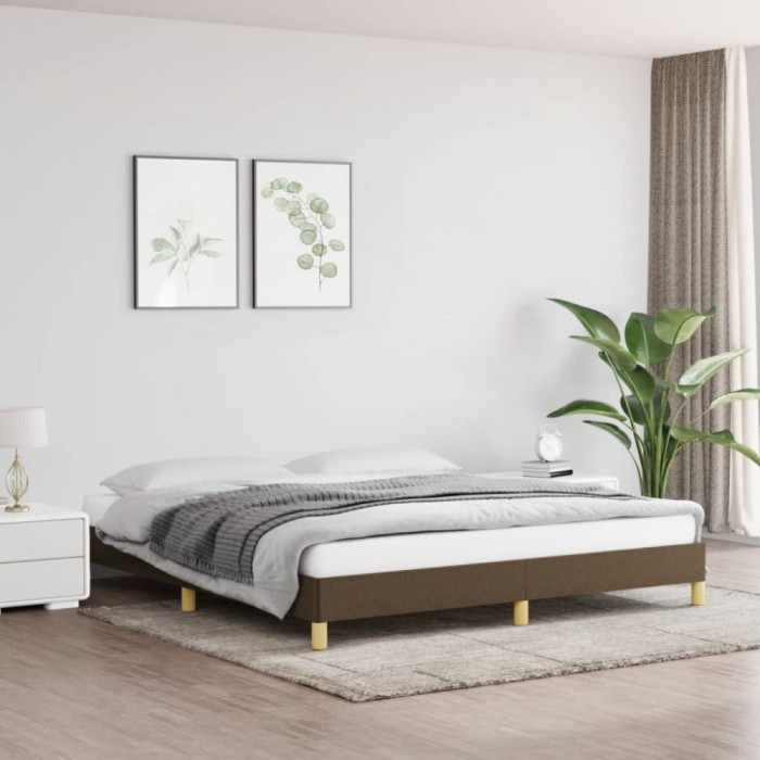 vidaXL Cadru de pat, maro &icirc;nchis, 180 x 200 cm, material textil