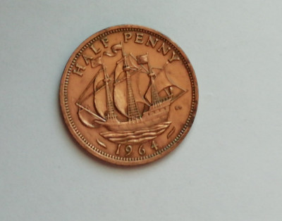 M3 C50 - Moneda foarte veche - Anglia - Half penny - 1964 foto
