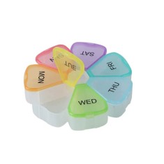 Cutie de tip organizator pastile Edman, pentru 7 zile, Multicolor
