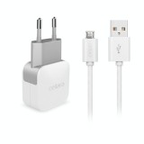 Incarcator Retea Cellara 2.4A, Cablu Micro USB Detasabil, Alb