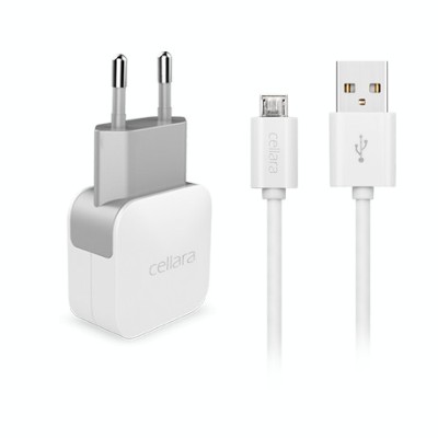 INCARCATOR RETEA CELLARA 2.4A CU CABLU DETASABIL MICRO USB - ALB foto