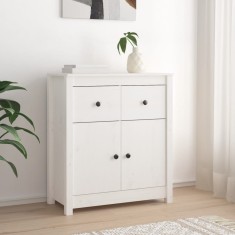 vidaXL Servantă, alb, 70x35x80 cm, lemn masiv de pin 813750