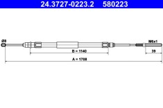 ATE 24.3727-0223.2 Cablu, frana de parcare