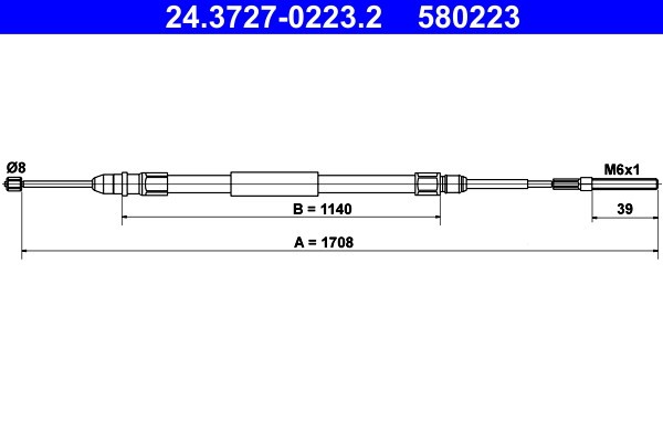 ATE 24.3727-0223.2 Cablu, frana de parcare