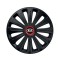 Set 4 capace roti Negre Cu Inel Rosu Trend R14 Compatibil Cu Kia