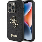 Guess Husa Fixed Glitter 4G Metal Logo iPhone 15 Pro Negru