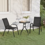 Set mobilier bistro de gradina, 3 piese, negru GartenMobel Dekor, vidaXL