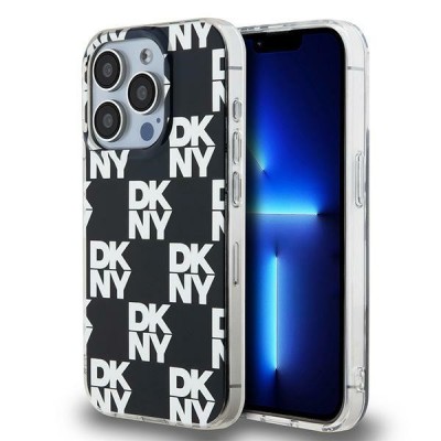 Husa iPhone 15 Pro Max DKNY IML Checkered Mono Pattern, negru, DKHCP15XHDLCEK foto