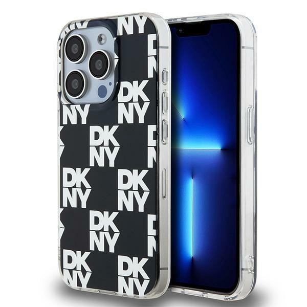 Husa iPhone 15 Pro Max DKNY IML Checkered Mono Pattern, negru, DKHCP15XHDLCEK