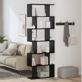 VidaXL Raft de cărți Negru Stejar - 70 x 24 x 193.5 cm, Lemn prelucrat