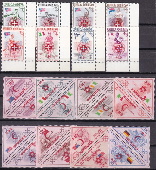 Dominicana 1957 /58 sport olimpiada anul refugiatilor MI 569-76/621-36 MNH