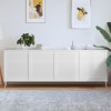 VidaXL Uși dulap design lambriu 4 buc. alb 69x59,4 cm, lemn masiv pin 151168