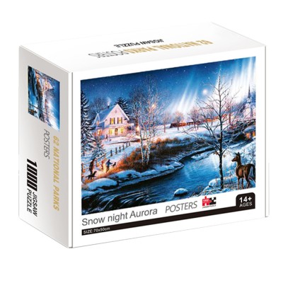 Puzzle carton, in cutie, Peisaj de iarna, 1000 piese foto