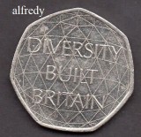 Anglia Marea Britanie 2020 50 Pence, Comemorativa, Diversity Built Britain