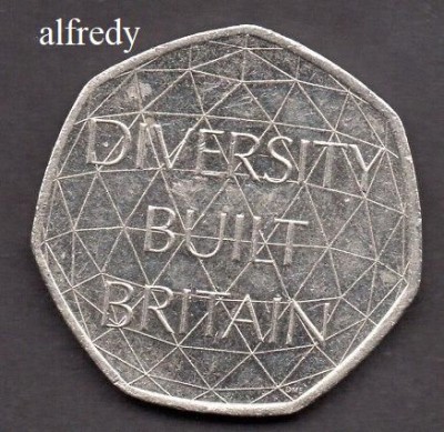 Anglia Marea Britanie 2020 50 Pence, Comemorativa, Diversity Built Britain foto