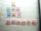 Lot timbre Nicaragua Porto 1894 ,1896 si 1899 , 13 valori ,supratipar franqueo