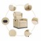 Fotoliu rabatabil electric, crem, material textil - 8