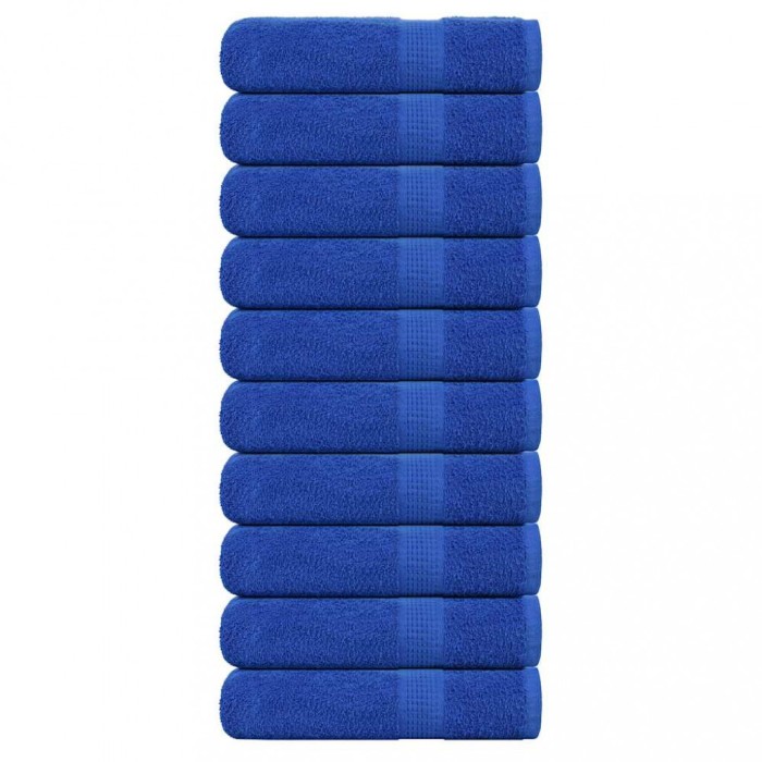 vidaXL Prosoape de m&acirc;nă 10 buc Albastru 50x100 cm 360 g/m&sup2; 100% bumbac 136712