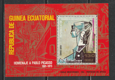 Guinea Ecuatoriala 1974 - Un An de la Moartea lui Pablo Picasso S/S 1v MNH foto