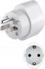 Adaptor Schuko Type F CEE 7/3 3250W 15A mama la tata SUA JAPONIA Type B NEMA 5-15 3-pin alb 45355 Goobay