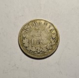 Moneda 1 Leu 1873, Varianta L Intrerupt, Rară - Numismatică Rom&acirc;nească