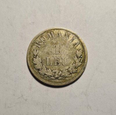 1 leu 1873 Varianta L intrerupt Rara foto