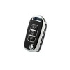 Husa Cheie Briceag Renault Megane 4 Kadjar Clio 3 Butoane TPU Negru Contur Silver, Protectie Cheie