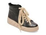 Ghete RIEKER negre, W2661, din piele naturala