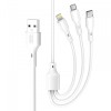 Cablu Incarcare USB-A - Lightning / microUSB / USB-C XO Design NB230 3in1, 20W, 1m, Alb, Apple