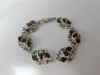 Bratara din argint cu granate si marcasite #2047