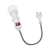 Cumpara ieftin Dulie cu intrerupator si stecher, cu bec LED E27 5W, alb neutru 4500K, brat flexibil 20 cm, alb