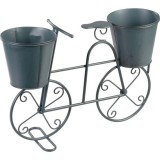 Suport metalic pentru ghivece flori, MagicHome, model bicicleta, 2 suporturi, 50x15x37 cm, Magic Home
