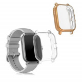 Cumpara ieftin Set 2 huse pentru Xiaomi Amazfit GTS 2/Amazfit GTS 2e, Silicon, Transparent/Rose Gold, 53906.05