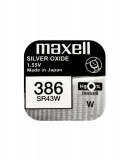 Baterie ceas Maxell SR43W V386 AG12 1.55V, oxid de argint, 10buc/cutie