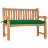 Bancă de grădină cu pernă, 120 cm, lemn masiv tec