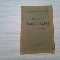 CURS ELEMENTAR DE CARTOGRAFIE - Scarlat Panaitescu - 1926, 64 p.+7 schite