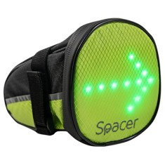 Geanta pentru bicicleta Spacer cu semnalizare LED, telecomanda, 180 x 120 x 110 mm