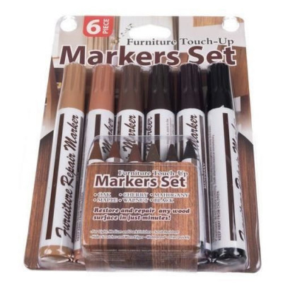 Marker si creion pentru mobila, corectare si reparare zgarieturi, diverse culori, set 12 buc foto