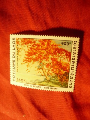 Serie 1 valoare 150k -Laos 1970 - Pictura peisaj de Leguay foto