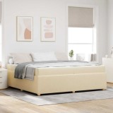 vidaXL Cadru de pat cu saltea cu saltea Crem 200 x 200 cm țesătură