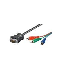 Cablu VGA 15pini tata la 3x RCA tata RGB 2m Goobay