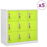 Dulapuri vestiar 5 buc. gri deschis și verde 90x45x92,5 cm oțel