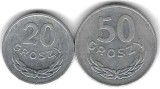 POLONIA LOT Nr 1 / : 2 buc , 20 + 50 groszy 1973