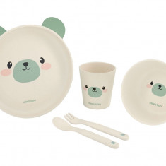 Set de masa cu 5 piese KikkaBoo Bamboo Bear Mint