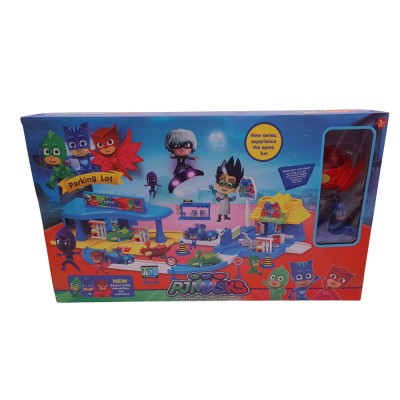Set eroi in pijamale circuit cu garaj 233 IdeallStore&amp;reg;, multicolor, 55 cm foto